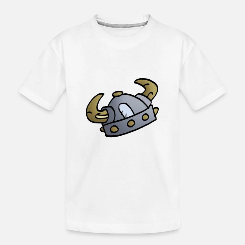 Wikinger - Helm - Kinder Premium Bio T-Shirt - Weiß