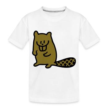 Biber - Kinder Premium Bio T-Shirt - Weiß - Vorne