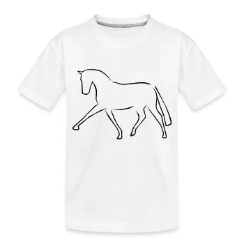 2541614 115410785 Dressurpferd - Kinder Premium Bio T-Shirt - Weiß - Vorne