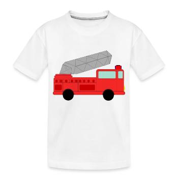 feu de pompier pompier pompier camion de pompier - T-shirt bio Premium Enfant - blanc - Devant