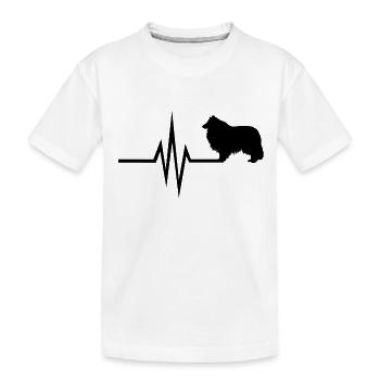Mon coeur bat pour les chiens Collie Collie - T-shirt bio Premium Enfant - blanc - Devant