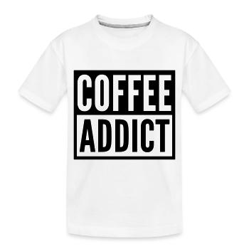 coffee addict - Kids' Premium Organic T-Shirt - white - Front