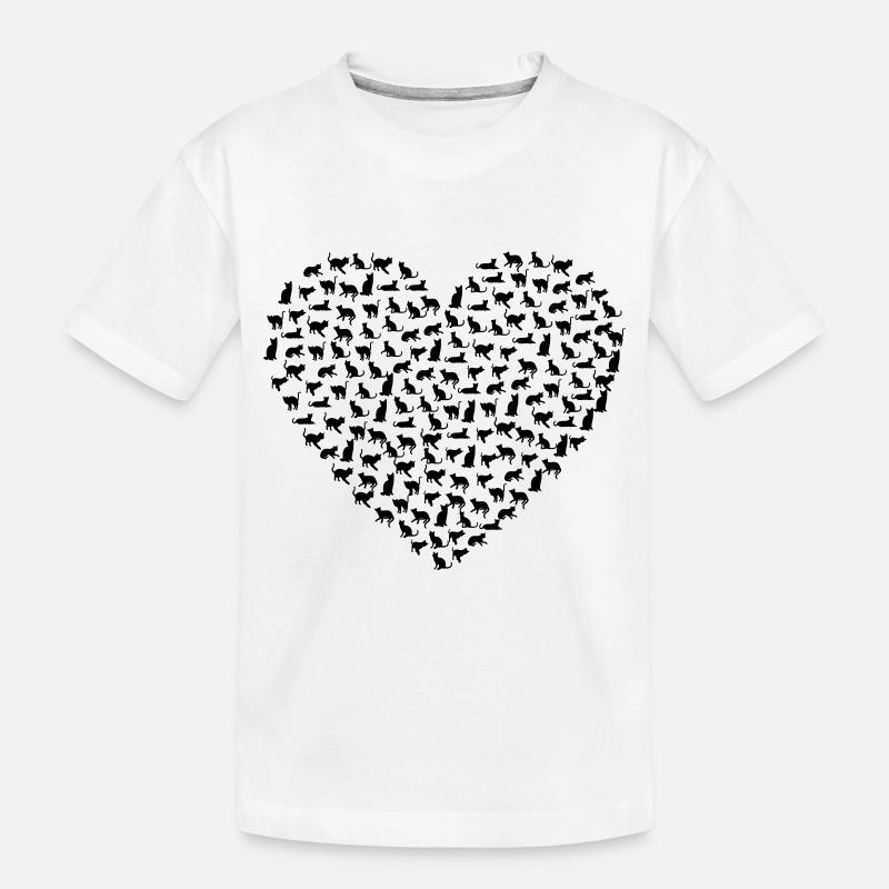Katzen Herz - Kinder Premium Bio T-Shirt - Weiß