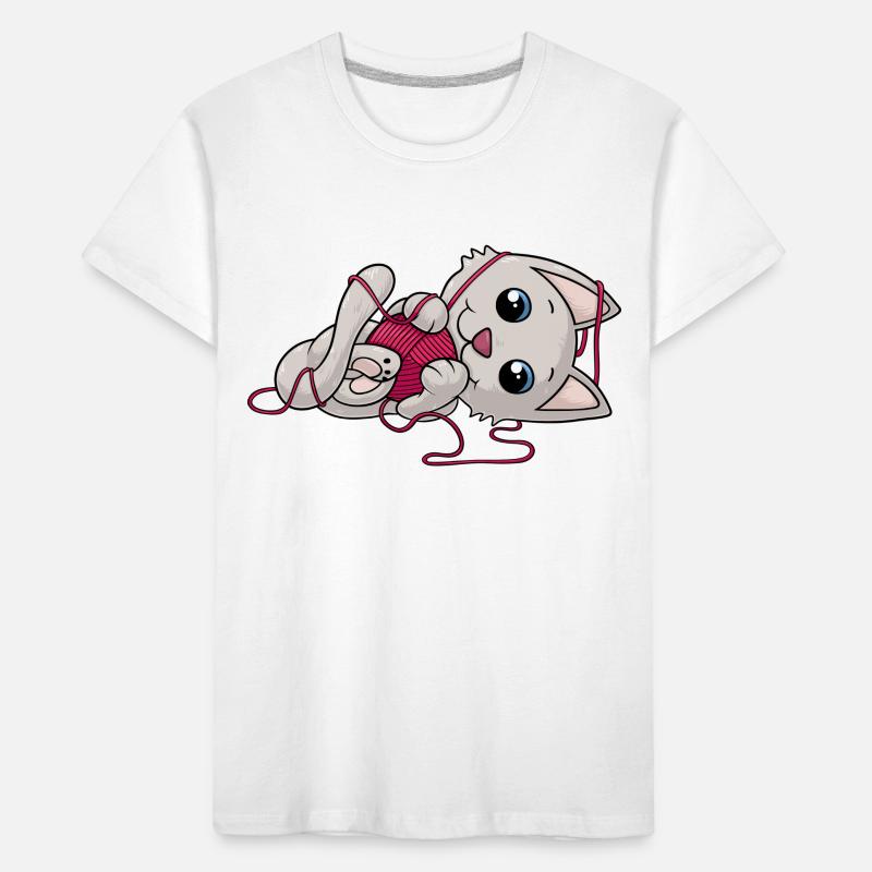 chat bande dessinée douce T-shirt bio Premium Enfant