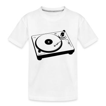 Vinyl Plattenspieler / Turntable - Kinder Premium Bio T-Shirt - Weiß - Vorne