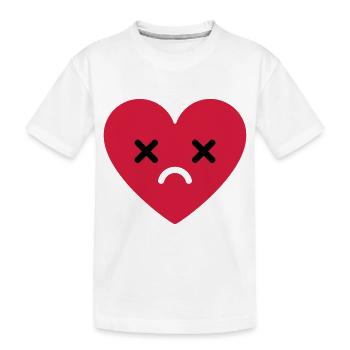 trauriges Herz emoji - Kinder Premium Bio T-Shirt - Weiß - Vorne