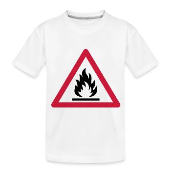 Branntgefahr schild - Kinder Premium Bio T-Shirt - Weiß - Vorne