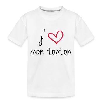 J'aime mon tonton - T-shirt bio Premium Enfant - blanc - Devant