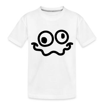 crazy smiley - Kids' Premium Organic T-Shirt - white - Front