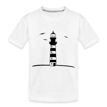 leuchtturm_design_f1 - Kinder Premium Bio T-Shirt - Weiß - Vorne