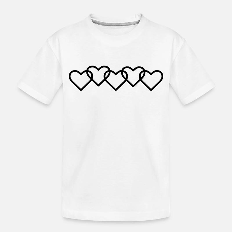 Petits coeurs noirs - T-shirt bio Premium Enfant - blanc