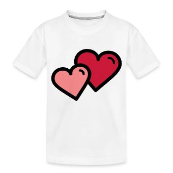 Valentine's Heart: Double Heart - Kids' Premium Organic T-Shirt - white - Front