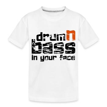 Drum'n'Bass Music Techno Bass Geschenk Idee - Kinder Premium Bio T-Shirt - Weiß - Vorne