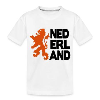 nederland leeuw oranje 2c - Kids' Premium Organic T-Shirt - white - Front