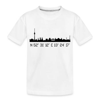 Berlin Koordinaten N 52° 31' 12'' O13° 24' 17'' - Kinder Premium Bio T-Shirt - Weiß - Vorne