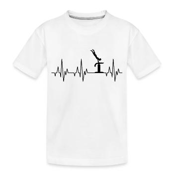 Heartbeat ECG Gymnastics Gymnastics Acrobatics Sport - Kids' Premium Organic T-Shirt - white - Front