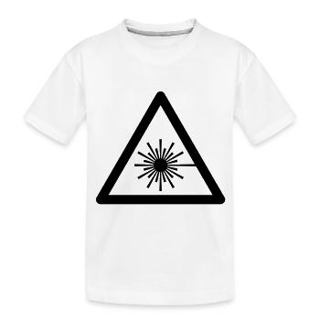 Hazard Symbol - Laser Light - Kids' Premium Organic T-Shirt - white - Front