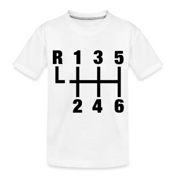 auto_gangschaltung__f1 - Kinder Premium Bio T-Shirt - Weiß - Vorne