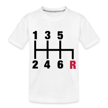racing_gangschaltung_rueckwaerts__f2 - Kinder Premium Bio T-Shirt - Weiß - Vorne