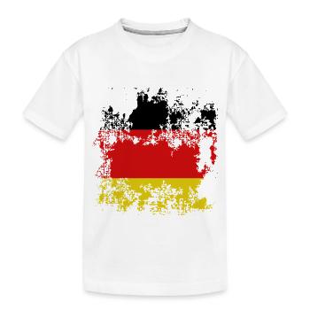 Flagge Deutschland Destroyed Effekt - Kinder Premium Bio T-Shirt - Weiß - Vorne