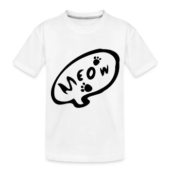 meow_txt kitty cat paw_prints - Kids' Premium Organic T-Shirt - white - Front
