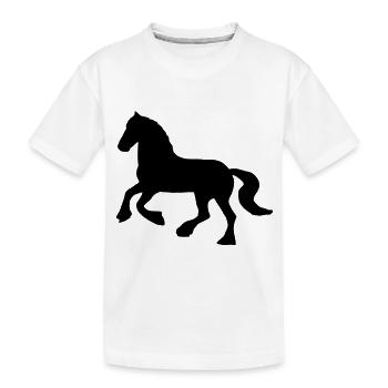 Friese / Kaltblut Pferd - Kinder Premium Bio T-Shirt - Weiß - Vorne