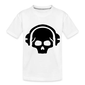 music_skull__f1 - Kids' Premium Organic T-Shirt - white - Front