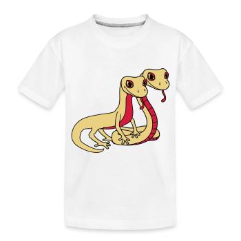 paar 2 freunde team paerchen liebe gesicht schlang - Kinder Premium Bio T-Shirt - Weiß - Vorne