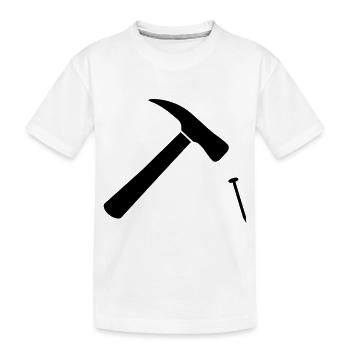 Hammer And Nail - Kids' Premium Organic T-Shirt - white - Front