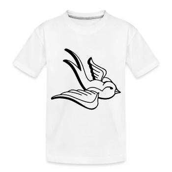 Schwalbe Vogel - Kinder Premium Bio T-Shirt - Weiß - Vorne