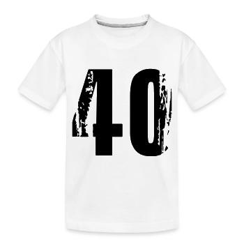 40 - Nummer - Kinder Premium Bio T-Shirt - Weiß - Vorne