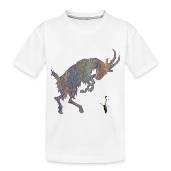 chèvre avec perce-neige e 49 - T-shirt bio Premium Enfant - blanc - Devant