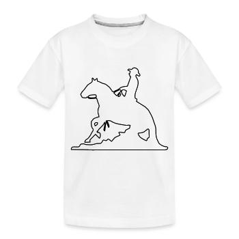 Slider Sliding Stop Westernreiter Mann - Kinder Premium Bio T-Shirt - Weiß - Vorne