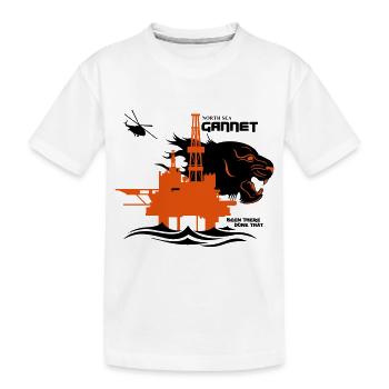 Gannet North Sea Oil Rig Platform Aberdeen - Kids' Premium Organic T-Shirt - white - Front