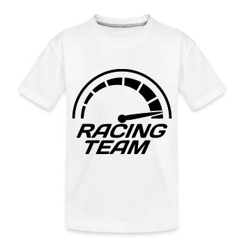Racing Team Tacho Schnell Rasen - Kinder Premium Bio T-Shirt - Weiß - Vorne