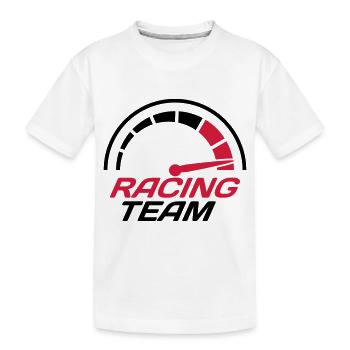 Racing Team Tacho Schnell Rasen - Kinder Premium Bio T-Shirt - Weiß - Vorne