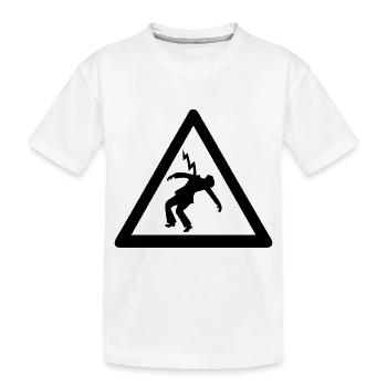 elektriker blitzschlag signalisiert gefahr - Kinder Premium Bio T-Shirt - Weiß - Vorne