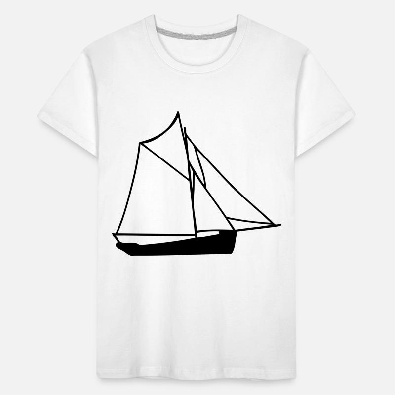 dessin de bateau navire sloop frégate T-shirt bio Premium Enfant