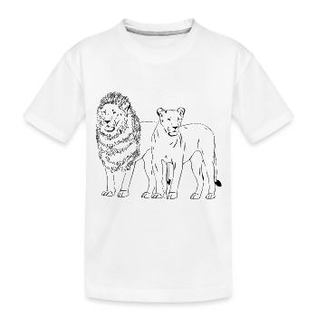 Lion - Löwe - Löwin - Kinder Premium Bio T-Shirt - Weiß - Vorne