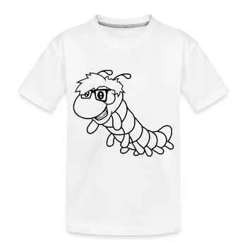 nerd geek hornbrille schlau intelligent freak büch - Kinder Premium Bio T-Shirt - Weiß - Vorne