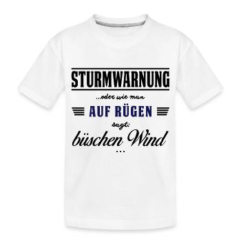 Sturmwarnung Rügen - büschen Wind - Kinder Premium Bio T-Shirt - Weiß - Vorne