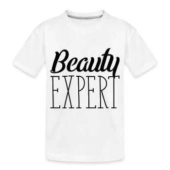beauty expert - Kinder Premium Bio T-Shirt - Weiß - Vorne