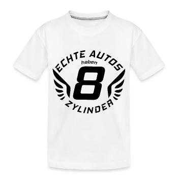 V8 Motor Engine US Car Muscle Car Hubraum Pick Up - Kinder Premium Bio T-Shirt - Weiß - Vorne