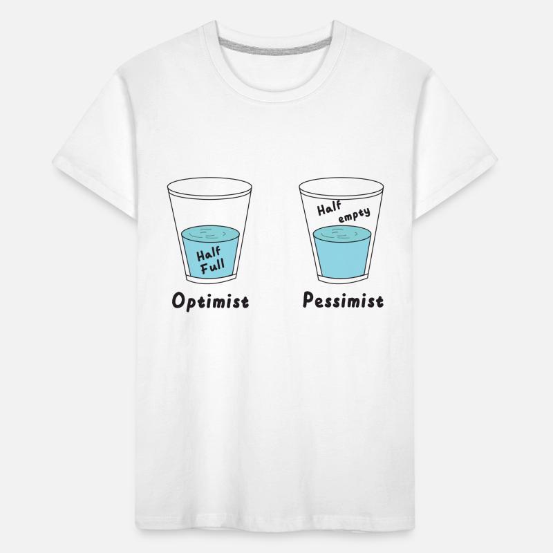 Glass half full or half empty Optimist Pessimist Kids' Premium Organic T-Shirt