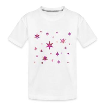 Funny Brillante Glitzer Sterne - Kinder Premium Bio T-Shirt - Weiß - Vorne
