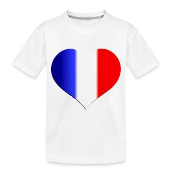 Cœur France - T-shirt bio Premium Enfant - blanc - Devant