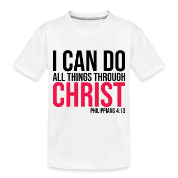 Je peux tout faire par Christ Phil. 4:13 - T-shirt bio Premium Enfant - blanc - Devant