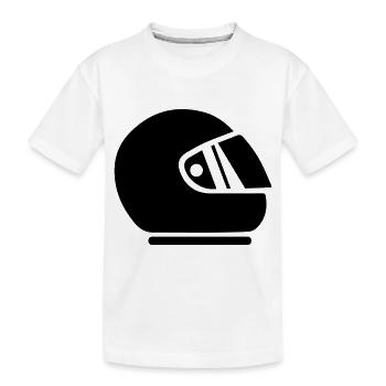 Rennfahrer helm racing - Kinder Premium Bio T-Shirt - Weiß - Vorne