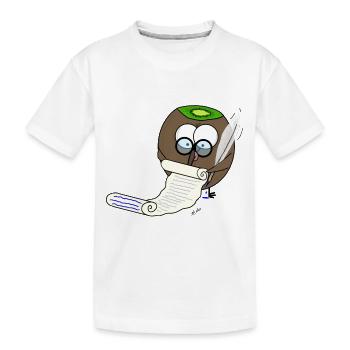 Beaked fruit taking notes, very dignified - Kids' Premium Organic T-Shirt - white - Front