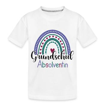 Grundschulabsolventin Abschied Grundschule Rainbow - Kinder Premium Bio T-Shirt - Weiß - Vorne